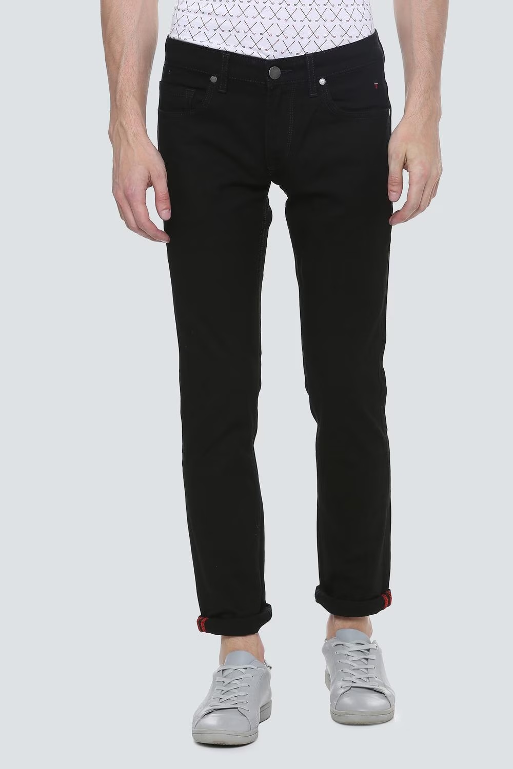 Men Black Dark Slim Fit Jeans-Black