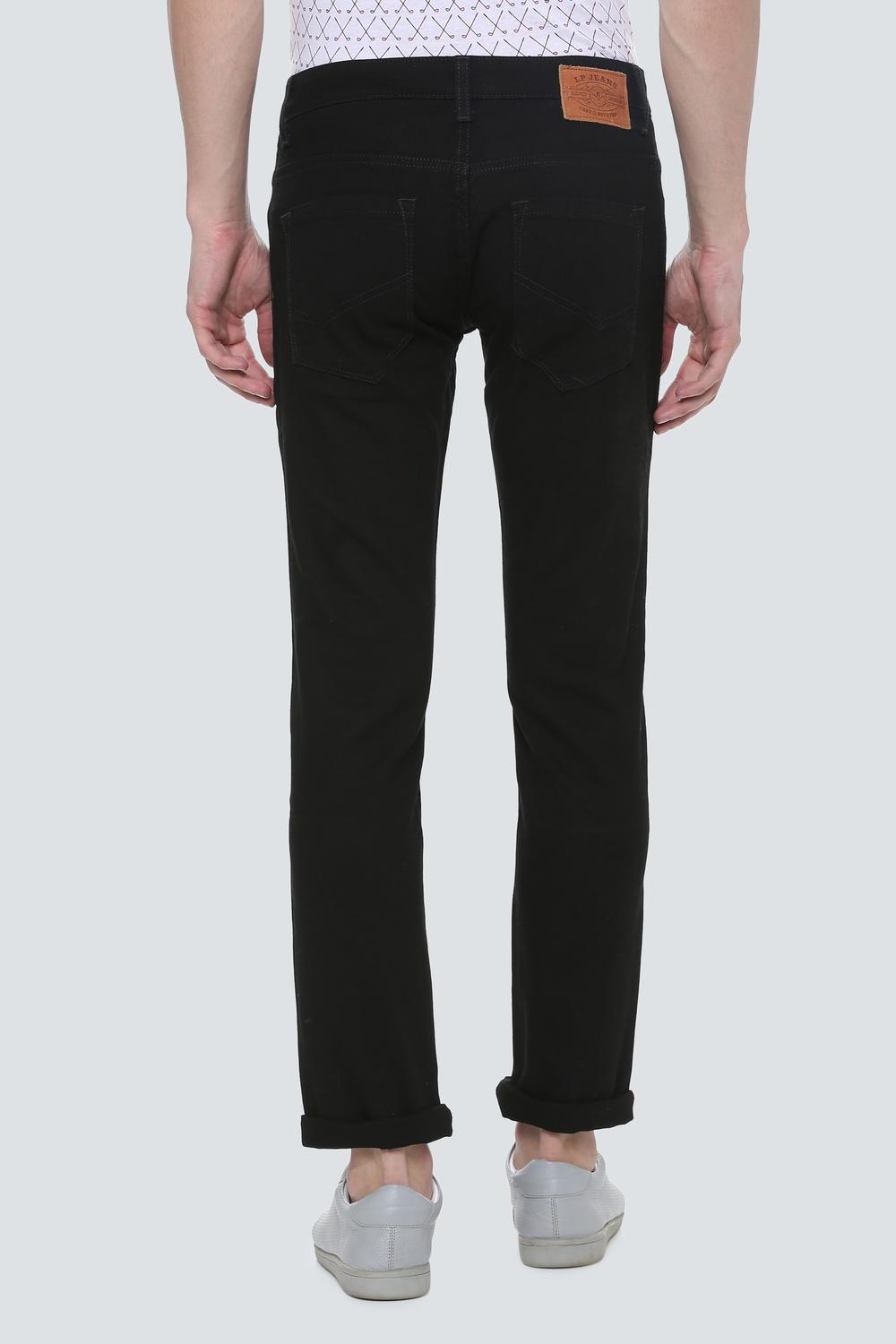 Men Black Dark Slim Fit Jeans-Black