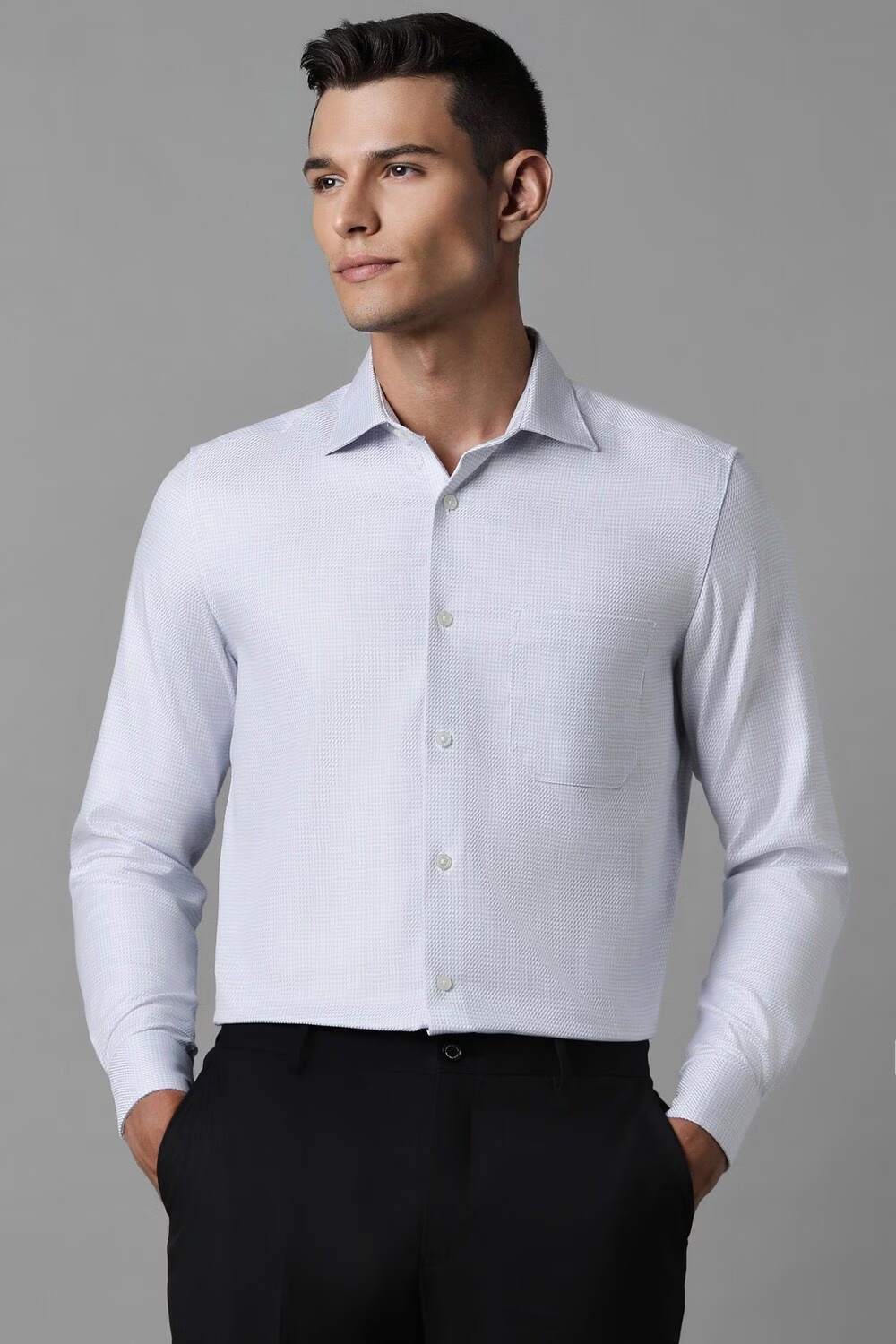 Men Grey Classic Fit Textured Full Sleeves Formal Shirt-Grey 1 10614-men-grey-classic-fit-textured-full-sleeves-formal-shirt-grey-1.jpg