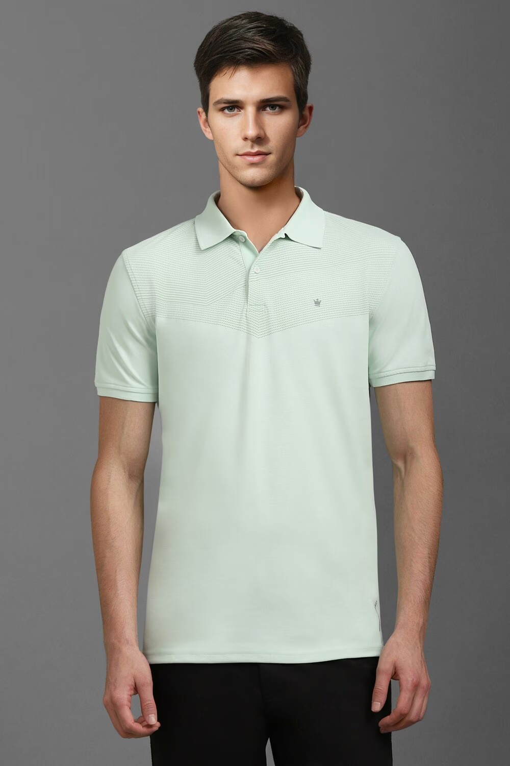 Men Green Patterned Polo Neck T-shirt-Green 1 1244-men-green-patterned-polo-neck-t-shirt-green-1.jpg