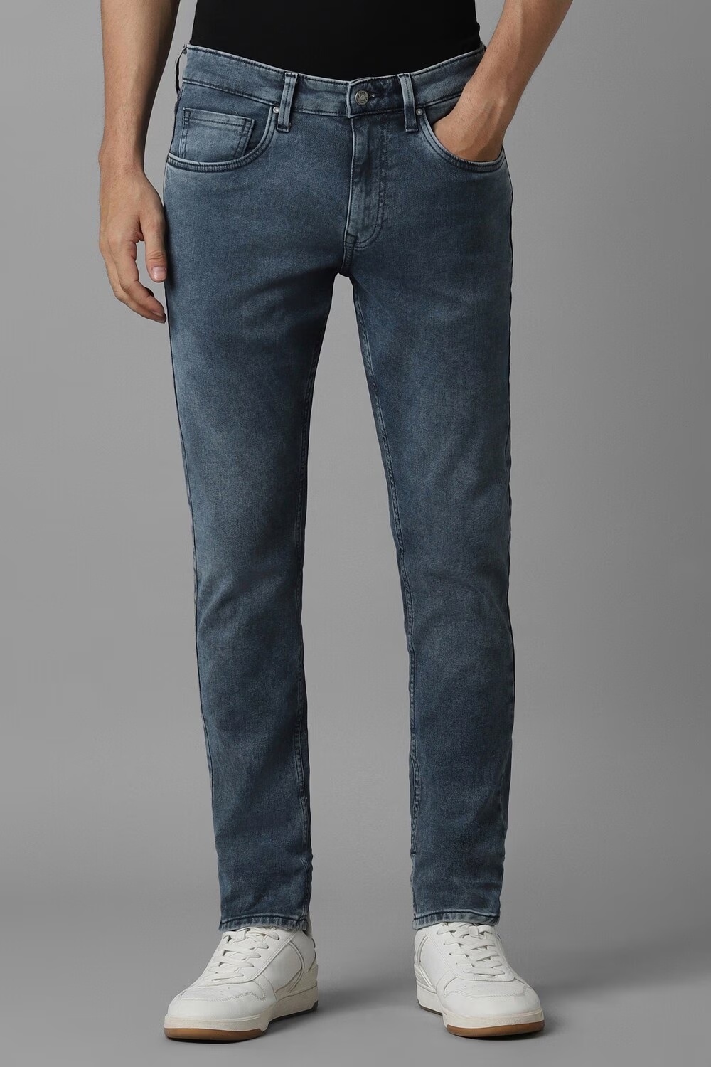 Men Blue Mid Super Slim Fit Jeans-Blue