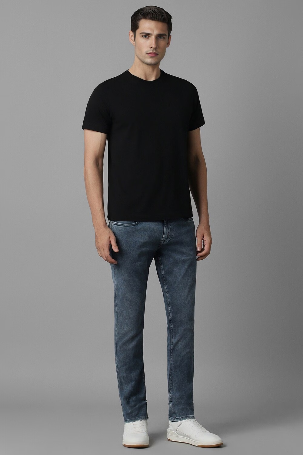 Men Blue Mid Super Slim Fit Jeans-Blue