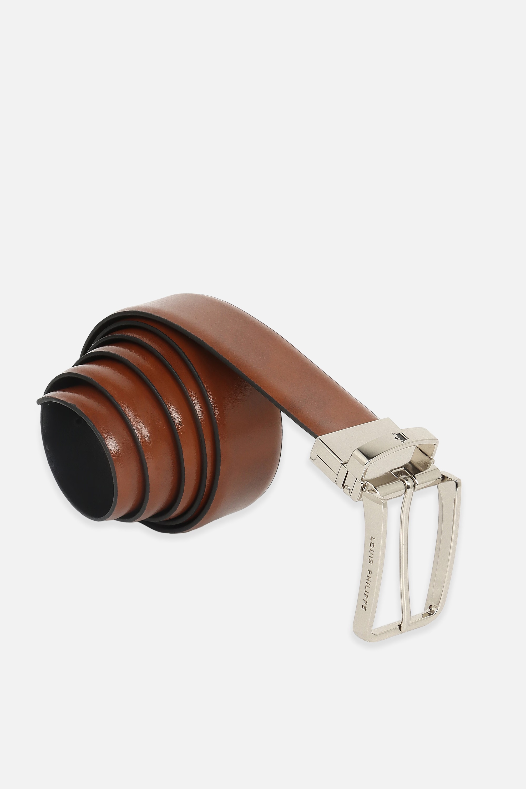 Men Brown Solid Leather Formal Belt-Brown