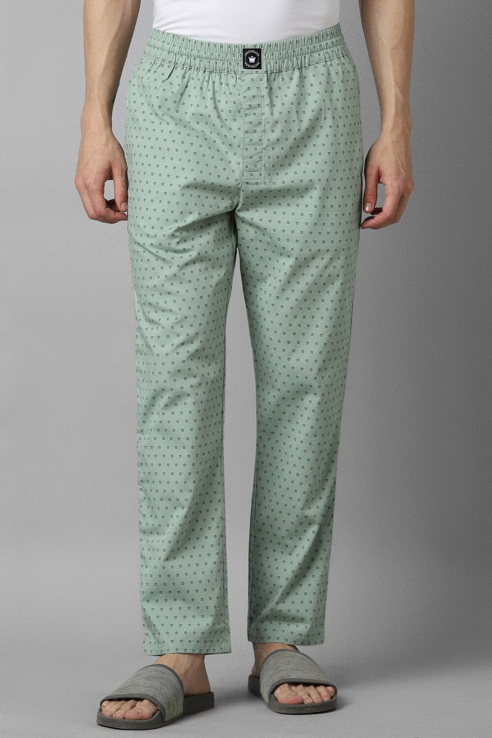 Men Green Print Casual Lounge Pant-Green