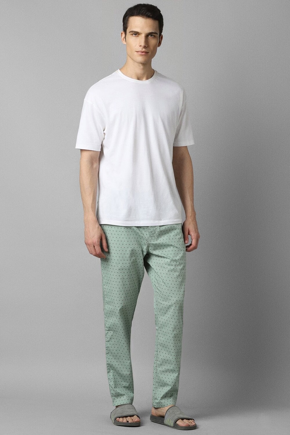 Men Green Print Casual Lounge Pant-Green