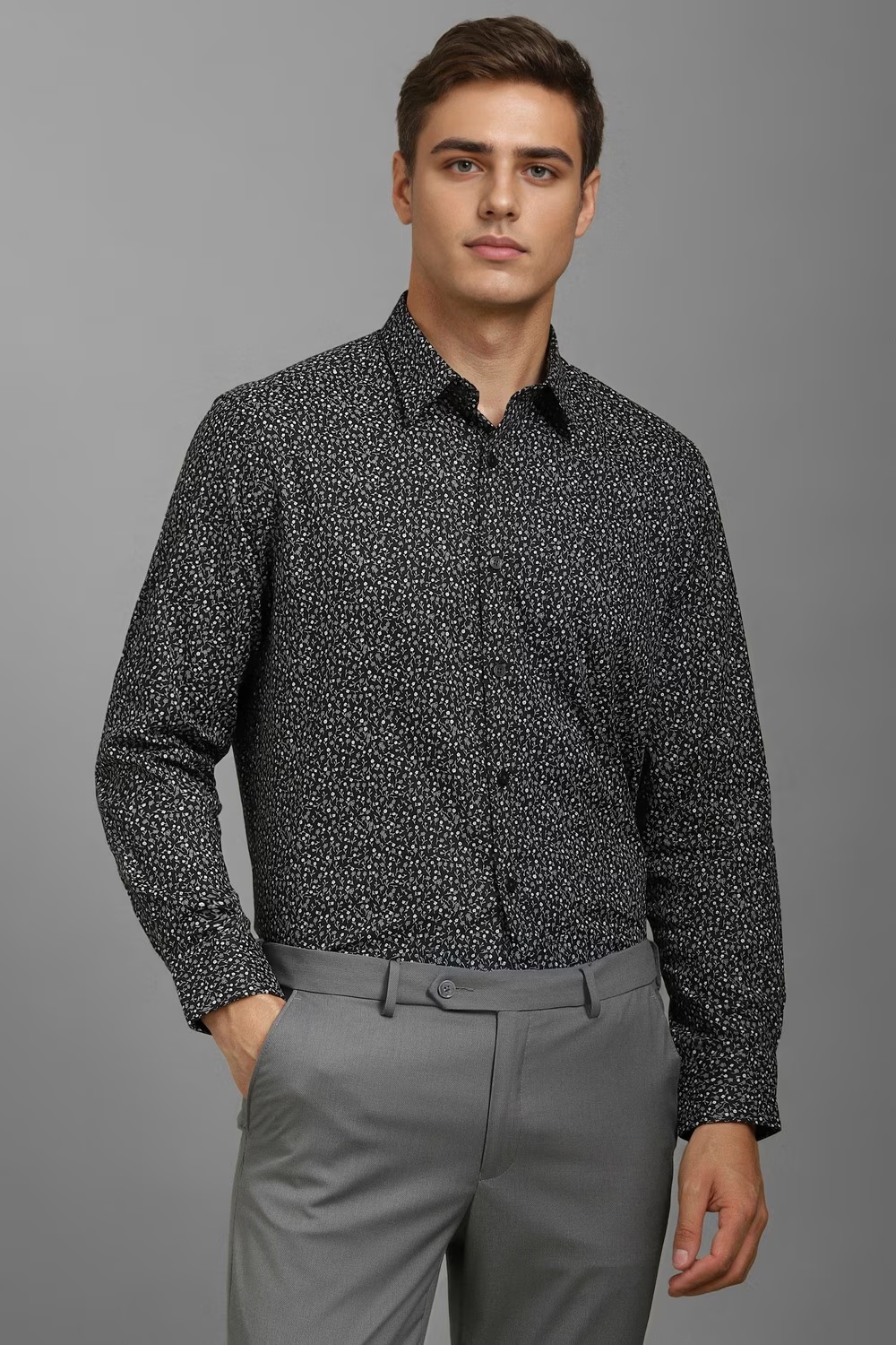 Men Black Classic Fit Print Full Sleeves Formal Shirt-Black 1 13023-men-black-classic-fit-print-full-sleeves-formal-shirt-black-1.jpg