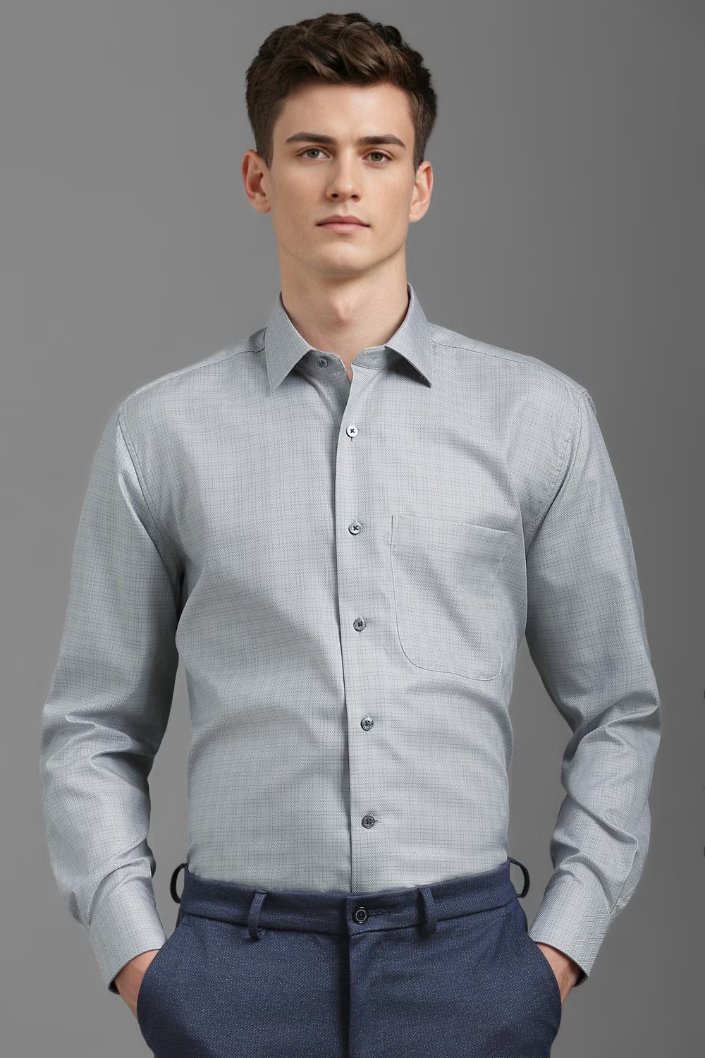 Men Grey Classic Fit Check Full Sleeves Formal Shirt-Grey 1 13059-men-grey-classic-fit-check-full-sleeves-formal-shirt-grey-1.jpg