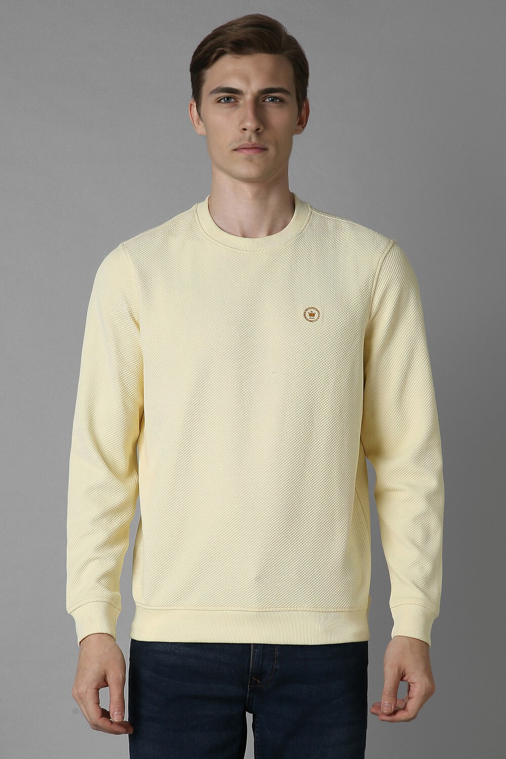Men Casual Yellow Textured Sweatshirt-Yellow 1 13073-men-casual-yellow-textured-sweatshirt-yellow-1.jpg
