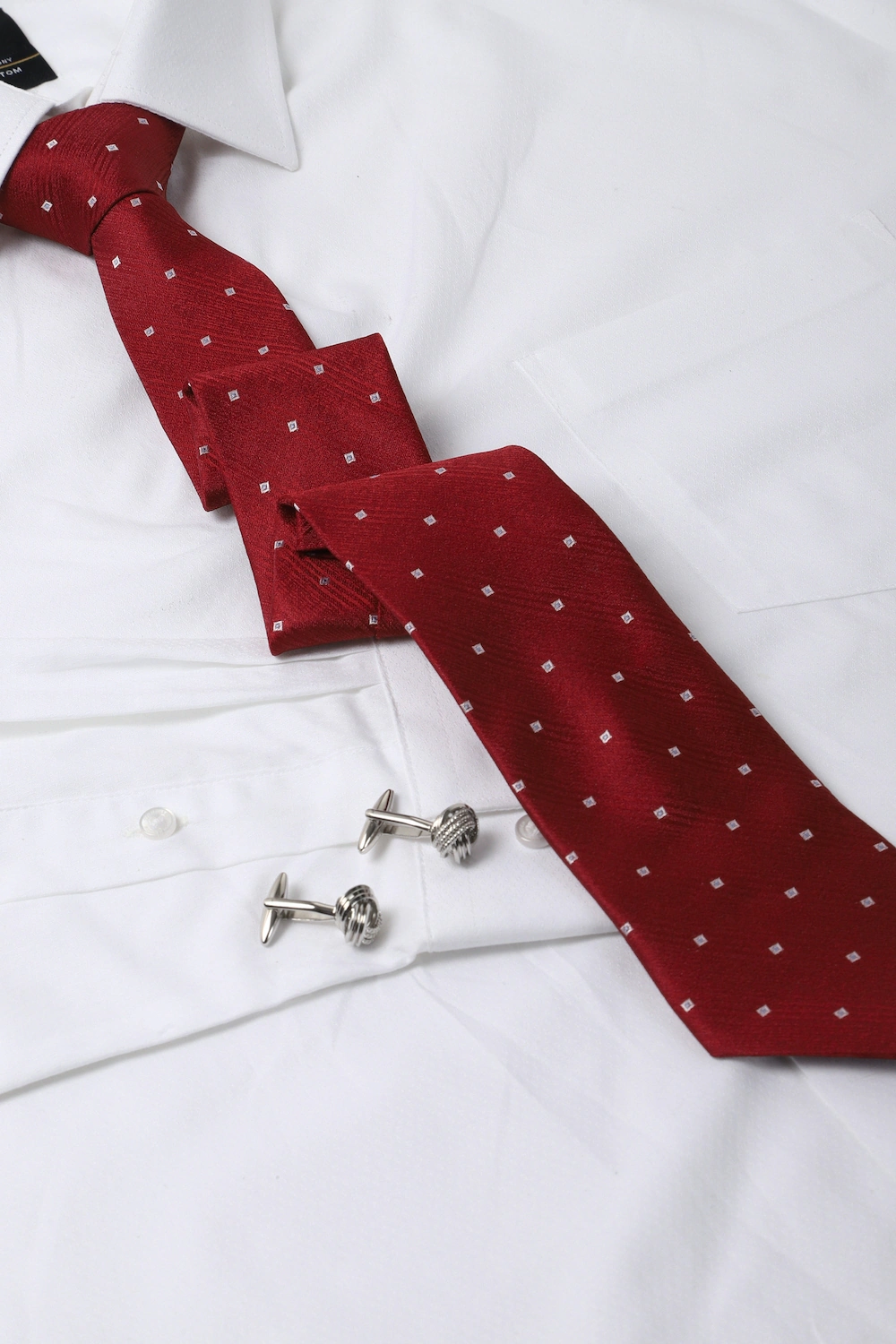 Men Maroon Print Tie-Maroon