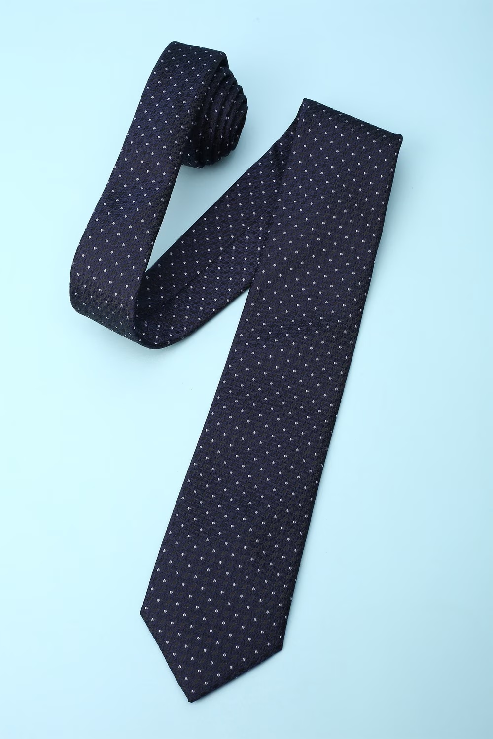 Men Navy Embroidered Tie-Navy