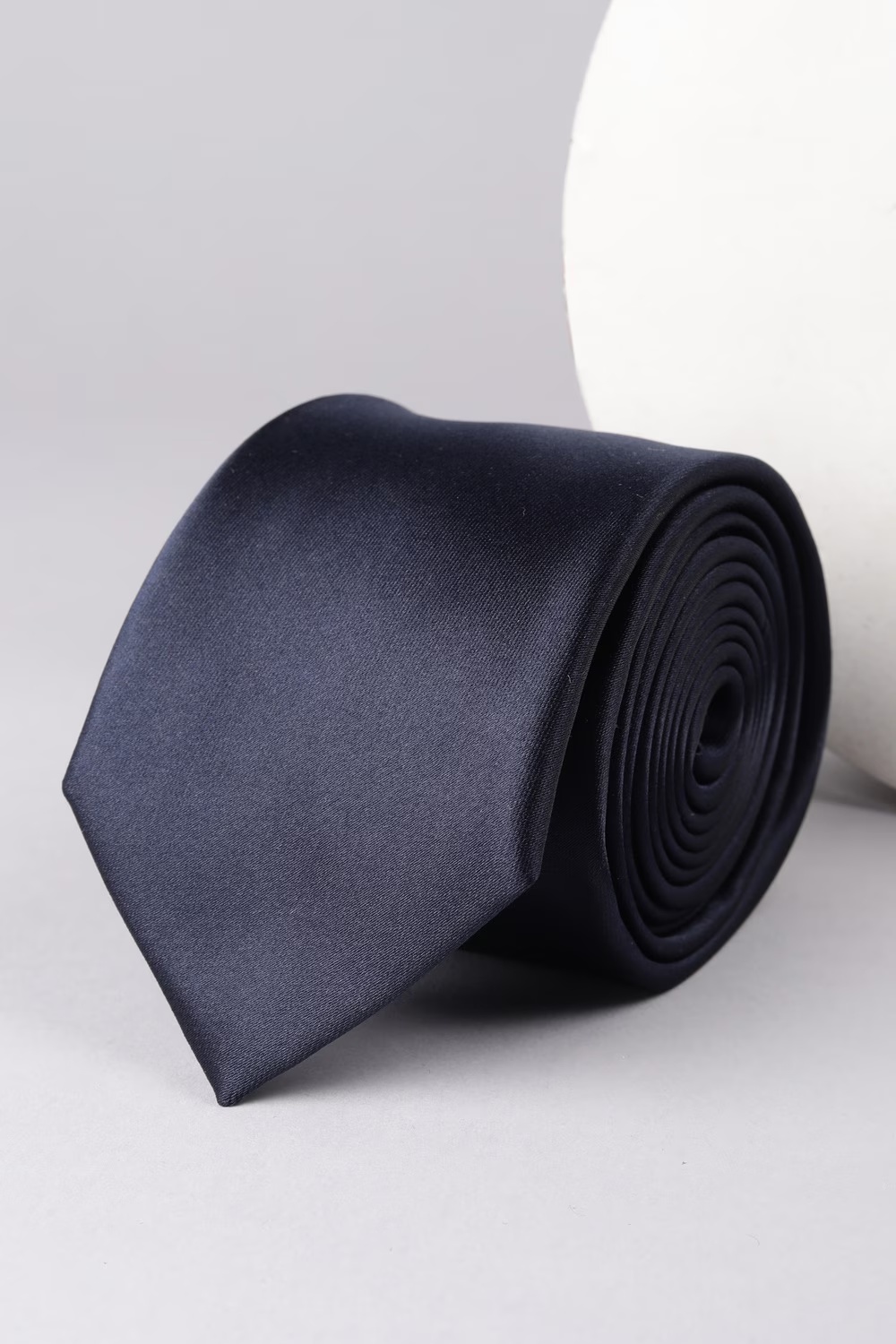 Men Navy Solid Tie-Navy
