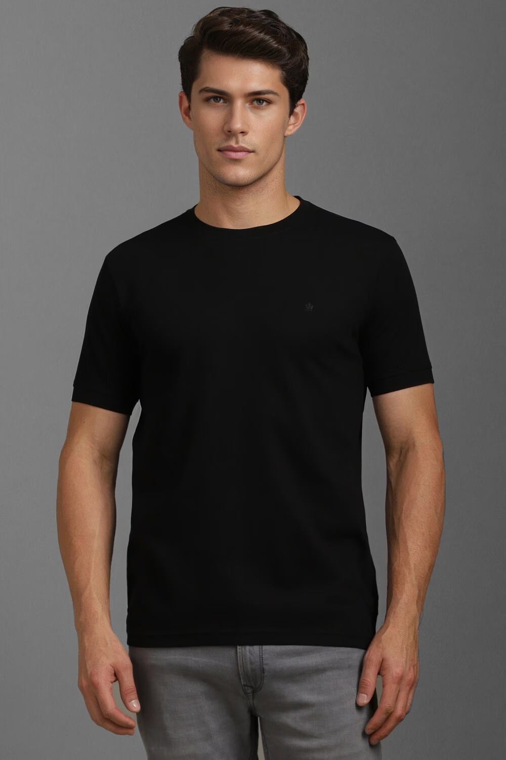 Men Black Solid Crew Neck T-shirt-Black 1 13917-men-black-solid-crew-neck-t-shirt-black-1.jpg