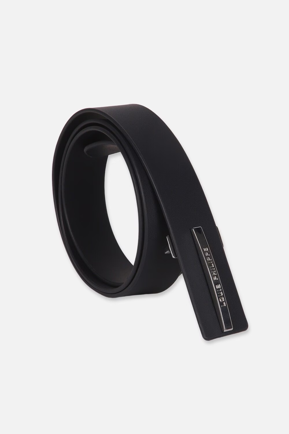 Men Black Solid Genuine Leather Formal Belt-Black