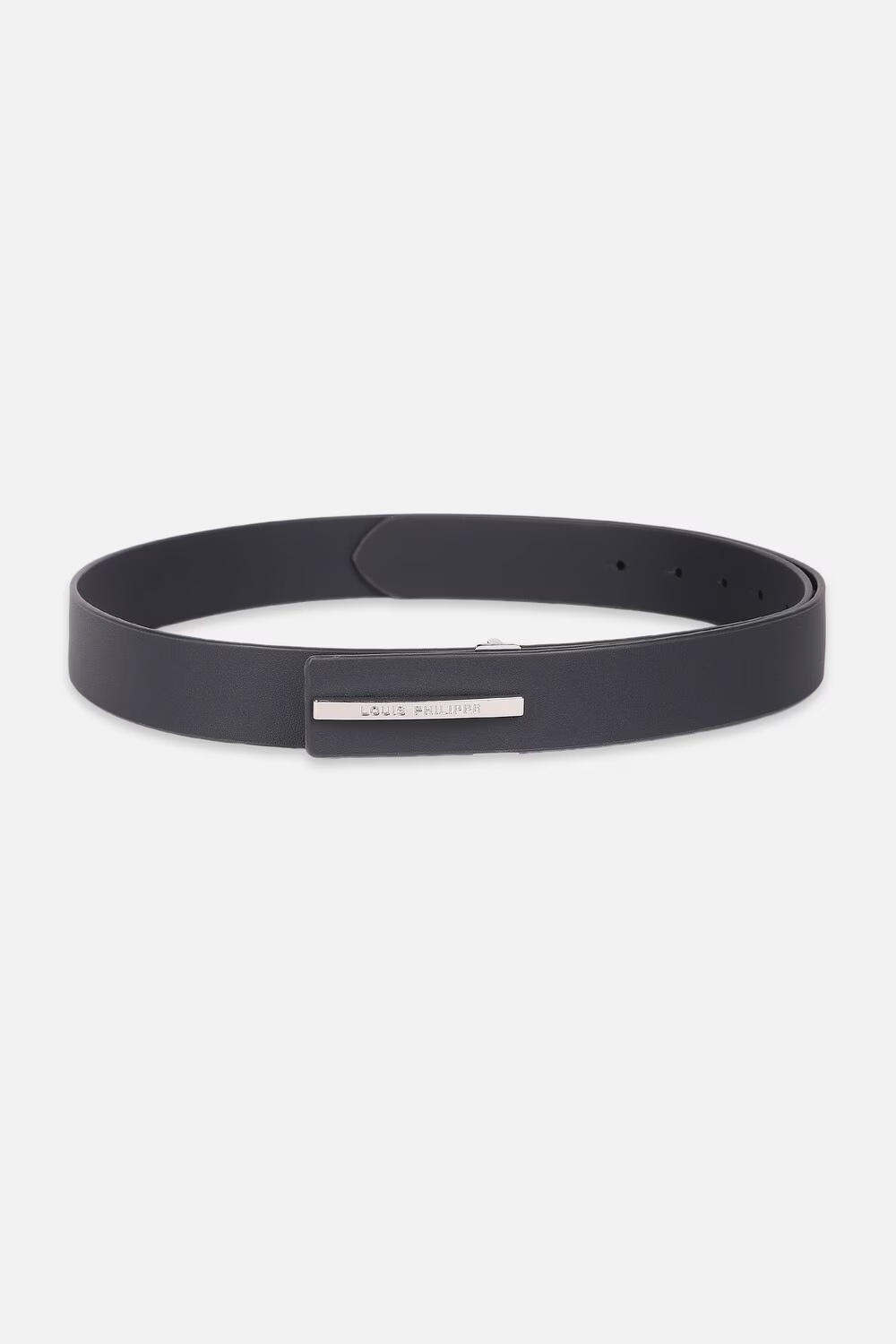 Men Black Solid Genuine Leather Formal Belt-Black
