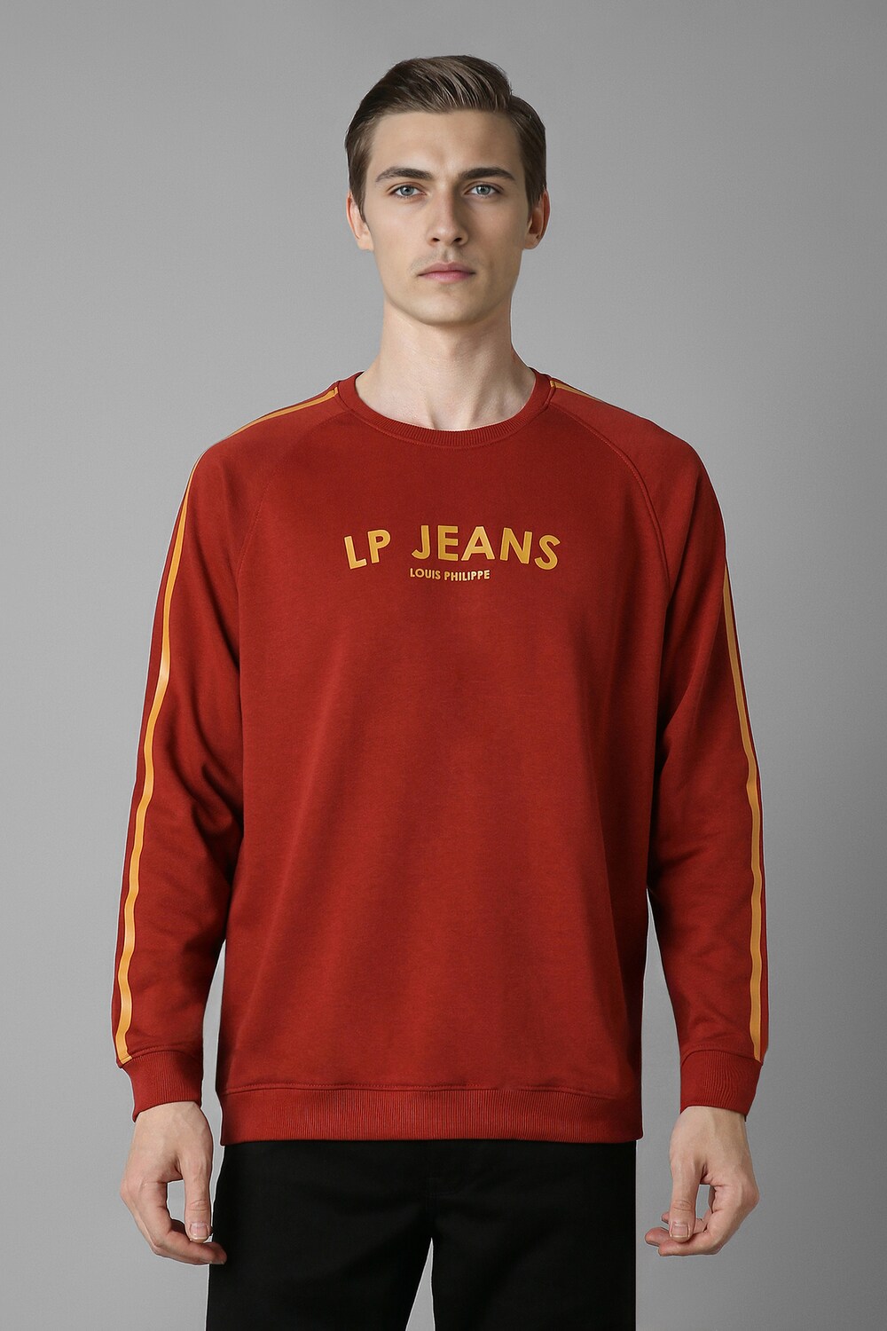 Men Casual Red Print Sweatshirt-Red