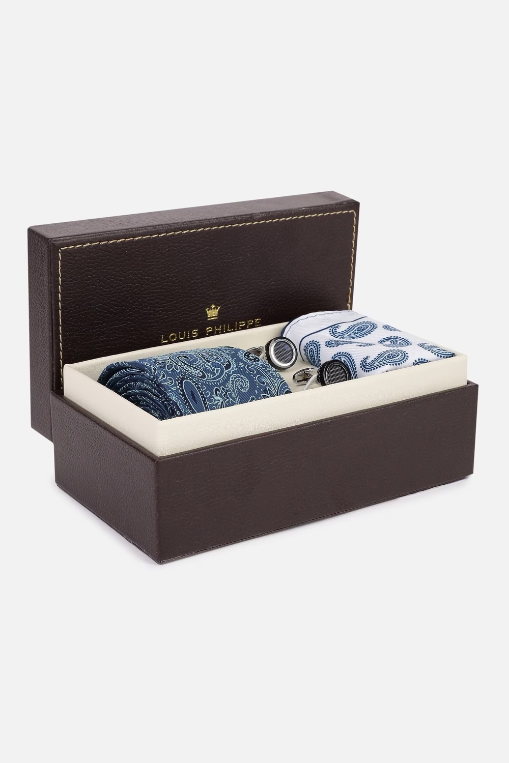 Men Blue Print Tie Pocket Square And Cufflink-Blue 1 1422-men-blue-print-tie-pocket-square-and-cufflink-blue-1.jpg