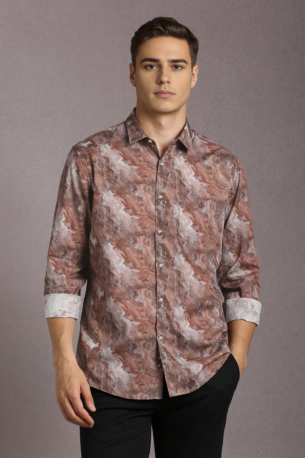 Men Brown Print Full Sleeves Casual Shirt-Brown 1 14878-men-brown-print-full-sleeves-casual-shirt-brown-1.jpg
