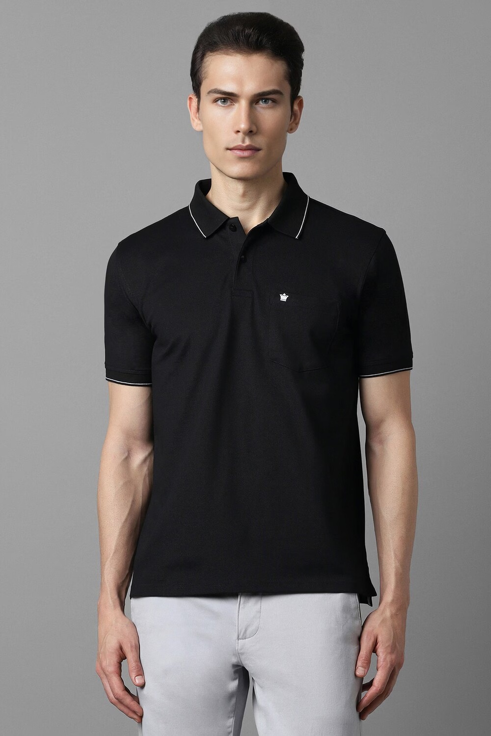 Men Black Solid Polo Neck T-shirt-Black 1 15576-men-black-solid-polo-neck-t-shirt-black-1.jpg
