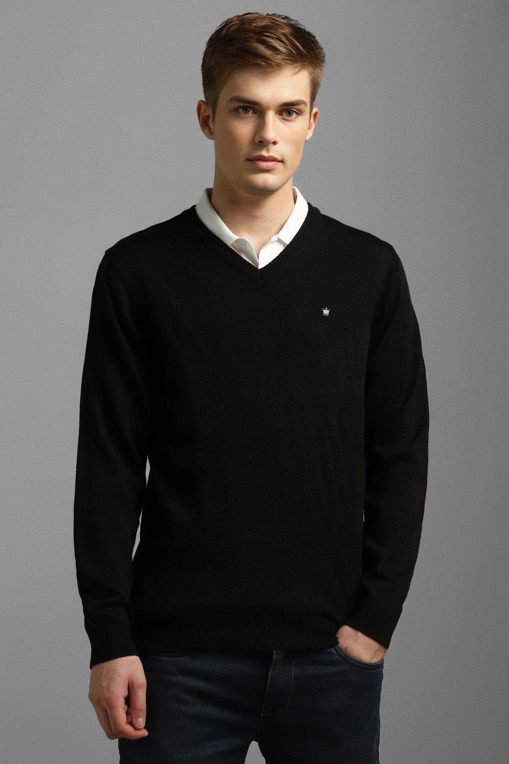 Men Black Solid V Neck Full Sleeves Sweater-Black 1 15869-men-black-solid-v-neck-full-sleeves-sweater-black-1.jpg