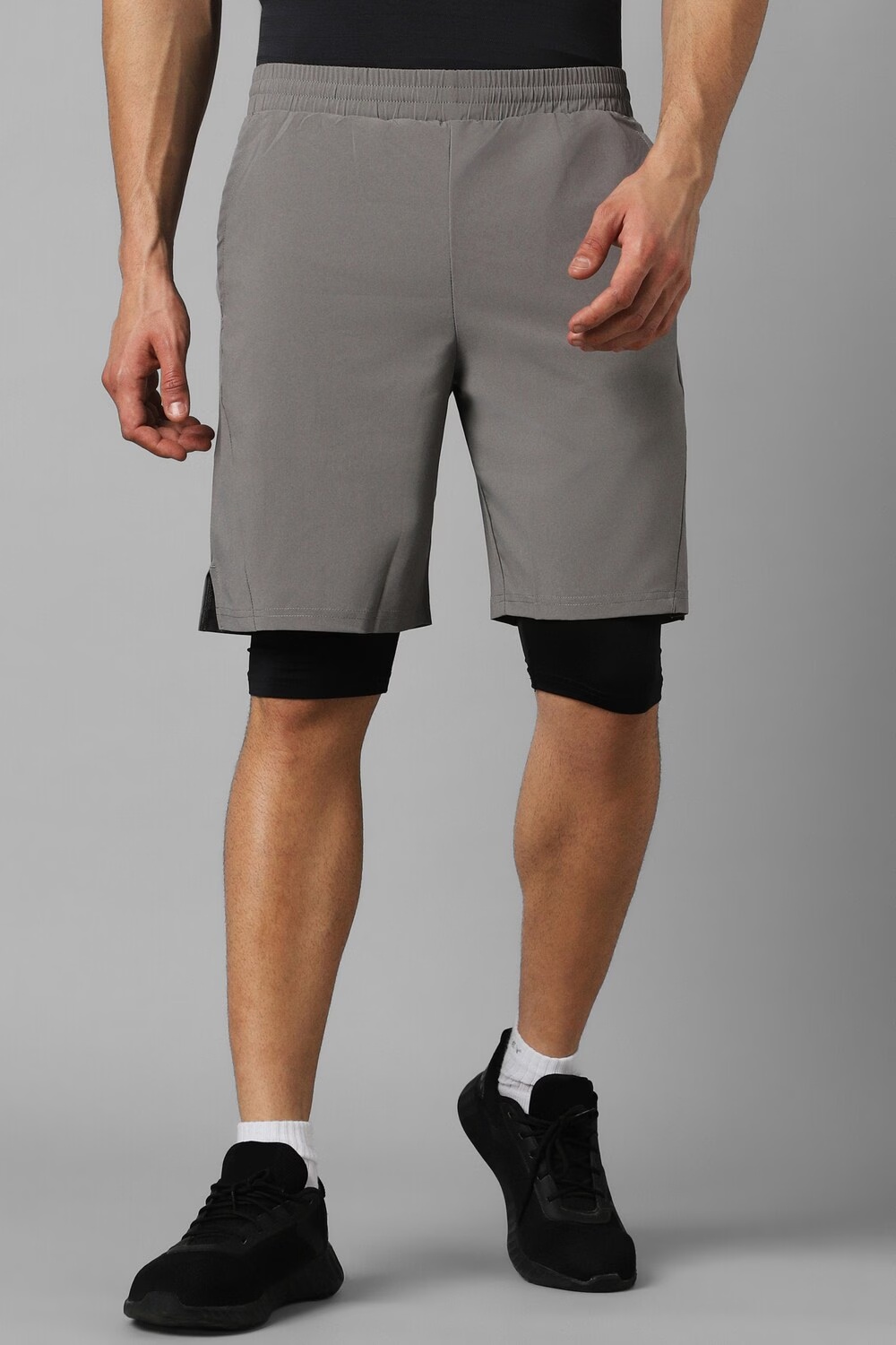 Men Grey Solid Knit Slim Fit Shorts-Grey 1 16470-men-grey-solid-knit-slim-fit-shorts-grey-1.jpg