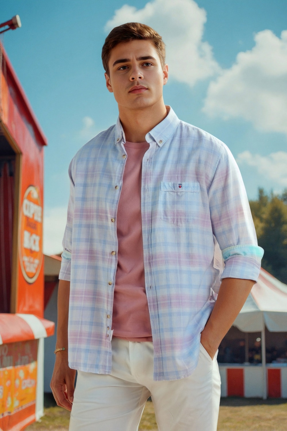 Men Blue Slim Fit Check Full Sleeves Casual Shirt-Blue