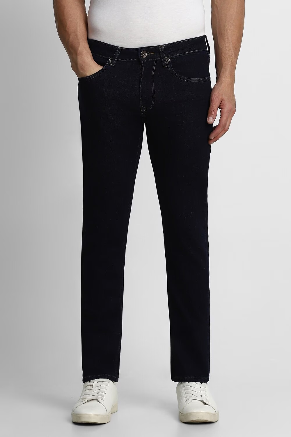 Men Navy Dark Slim Fit Jeans-Navy