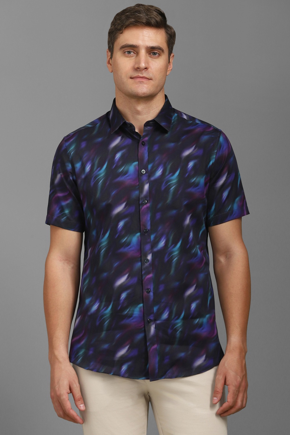 Men Black Print Half Sleeves Casual Shirt-Black 1 17314-men-black-print-half-sleeves-casual-shirt-black-1.jpg