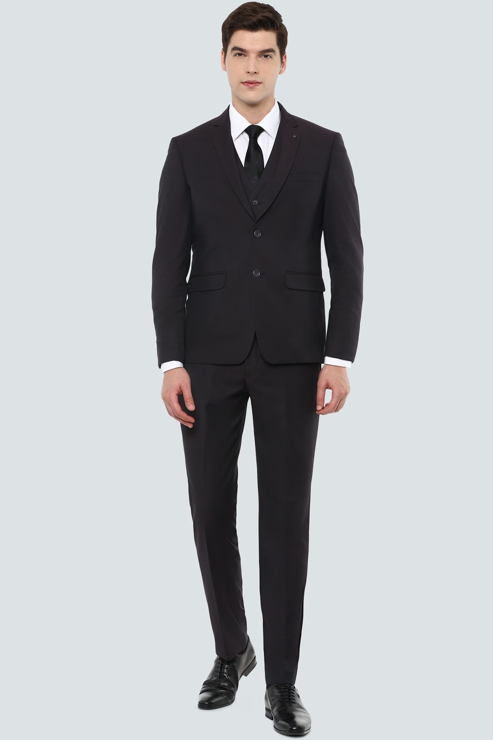 Men Black Slim Fit Textured Formal Three Piece Suit-Black 1 17431-men-black-slim-fit-textured-formal-three-piece-suit-black-1.jpg