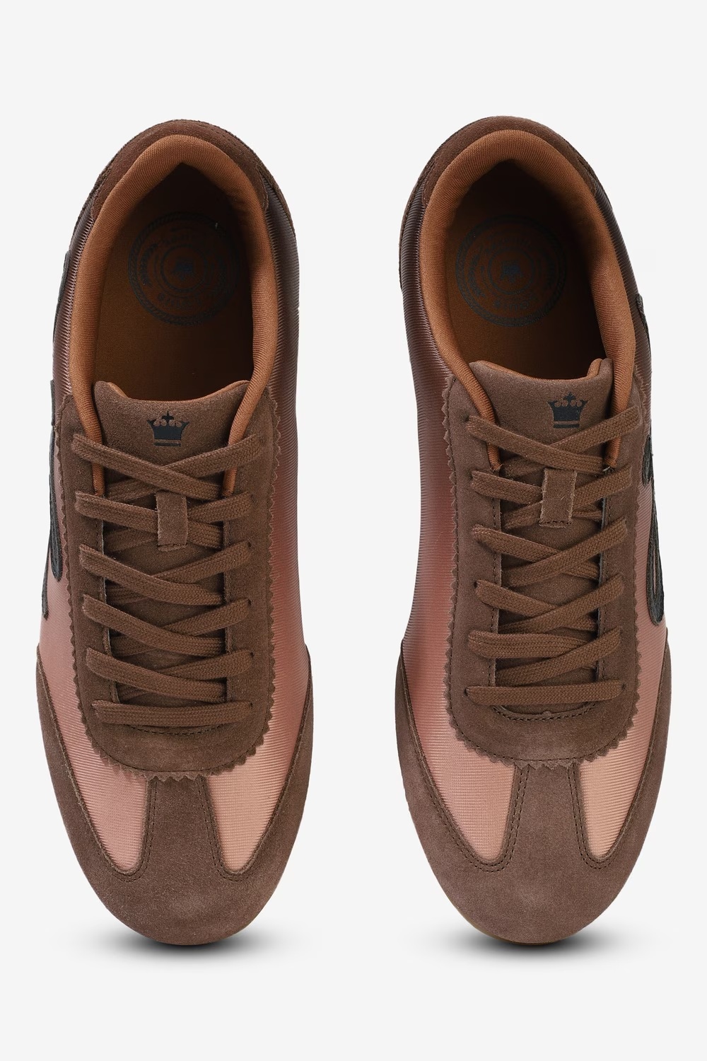 Men Brown Sneakers with Signature Branding-Brown
