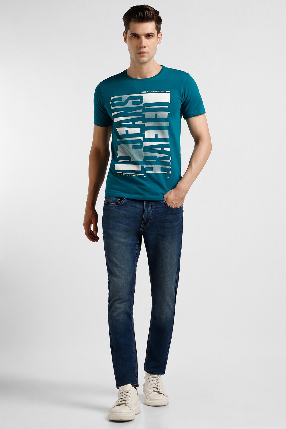 Men Navy Light Super Slim Fit Jeans-Navy