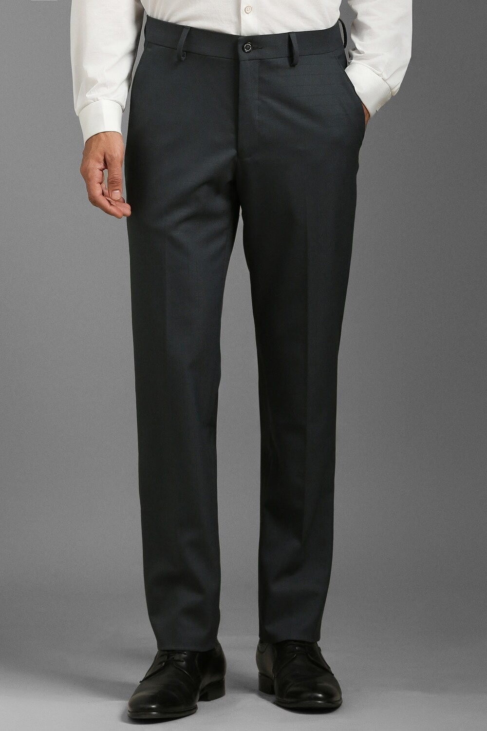 Men Grey Slim Fit Check Flat Front Formal Trousers-Grey 1 18077-men-grey-slim-fit-check-flat-front-formal-trousers-grey-1.jpg