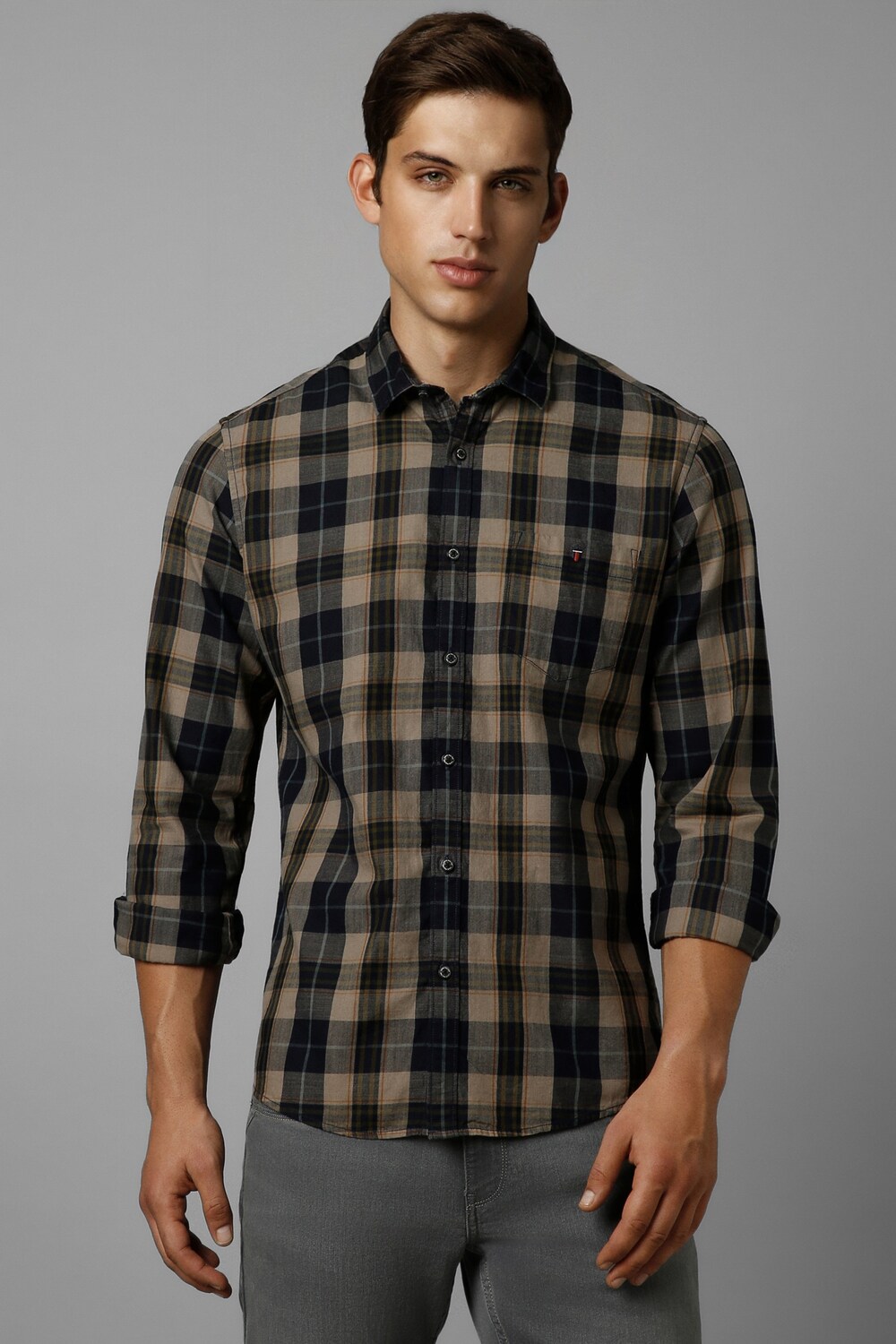 Men Multi Slim Fit Check Full Sleeves Casual Shirt-Multi