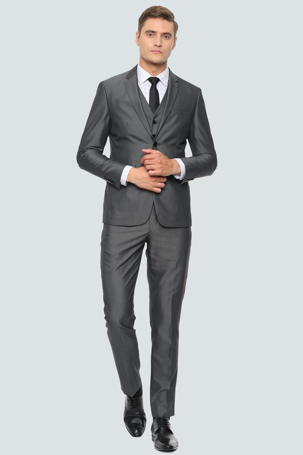 Men Grey Slim Fit Textured Formal Three Piece Suit-Grey 1 18633-men-grey-slim-fit-textured-formal-three-piece-suit-grey-1.jpg