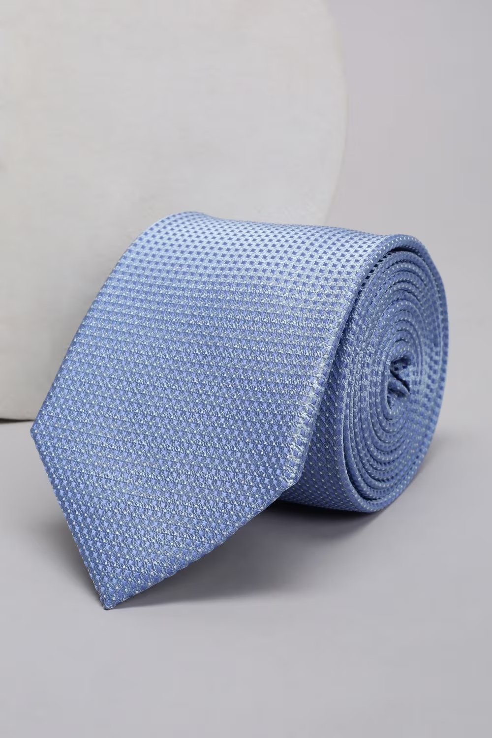 Men Light Blue Embroidered Tie-Light Blue