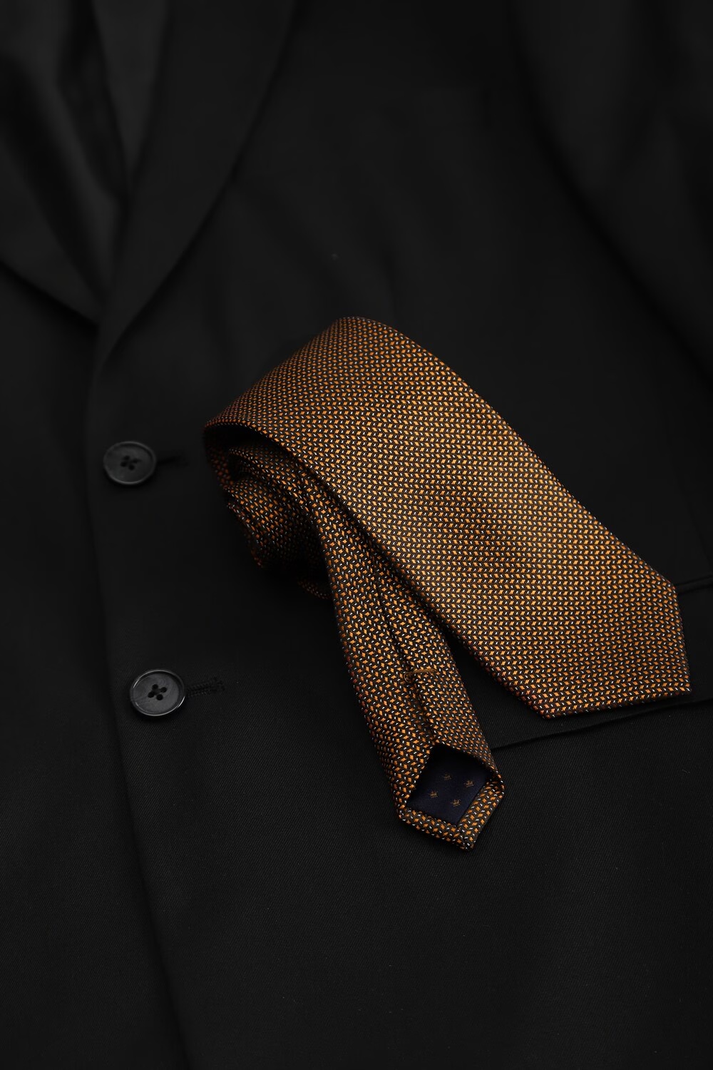 Men Brown Embroidered Tie-Brown