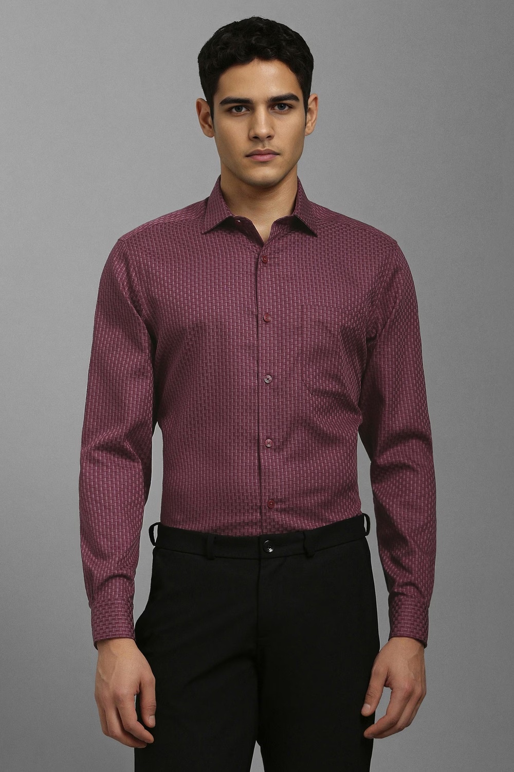 Men Maroon Textured Full Sleeves Formal Shirt-Maroon 1 19476-men-maroon-textured-full-sleeves-formal-shirt-maroon-1.jpg
