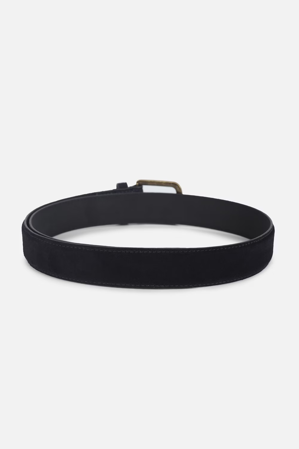 Men Black Solid Leather Casual Belt-Black