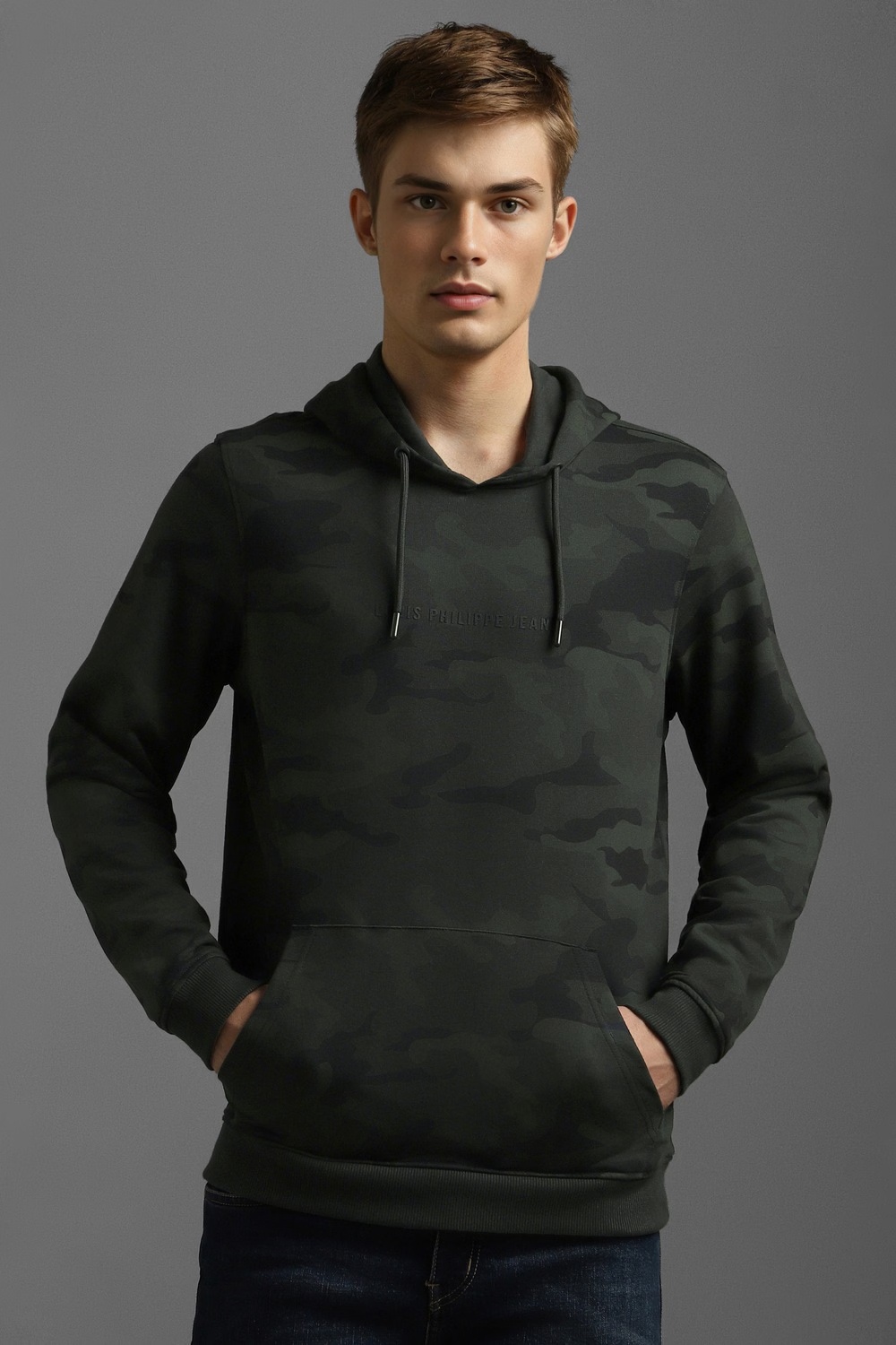 Men Casual Green Print Sweatshirt-Green