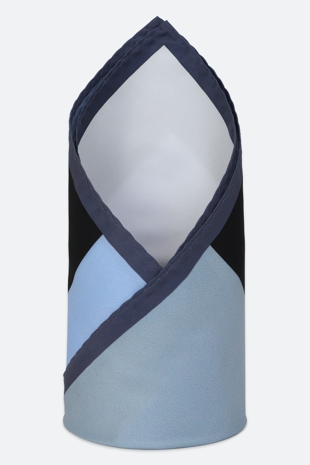 Men Blue Print Formal Pocket Square-Blue