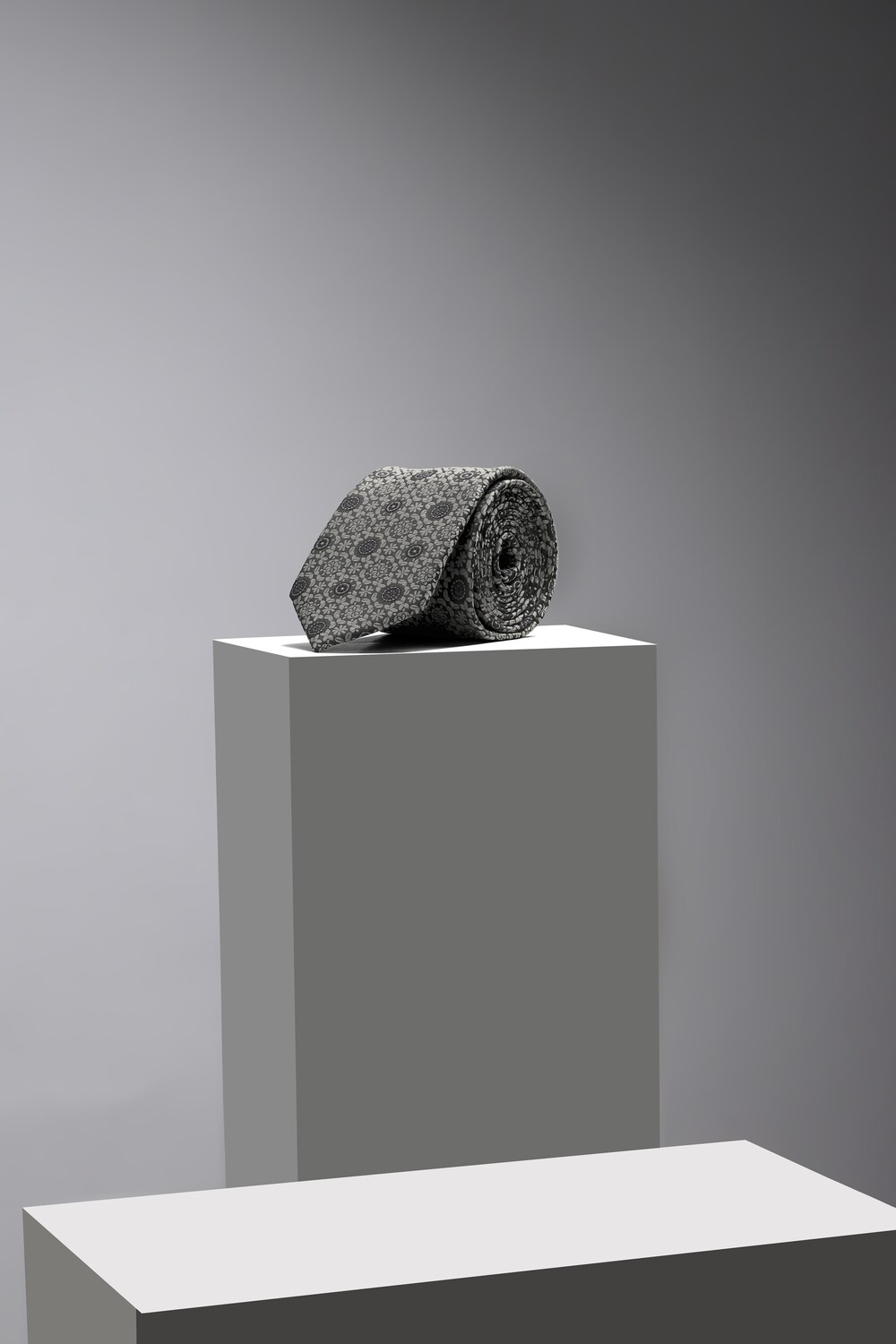 Men Grey Embroidered Tie-Grey