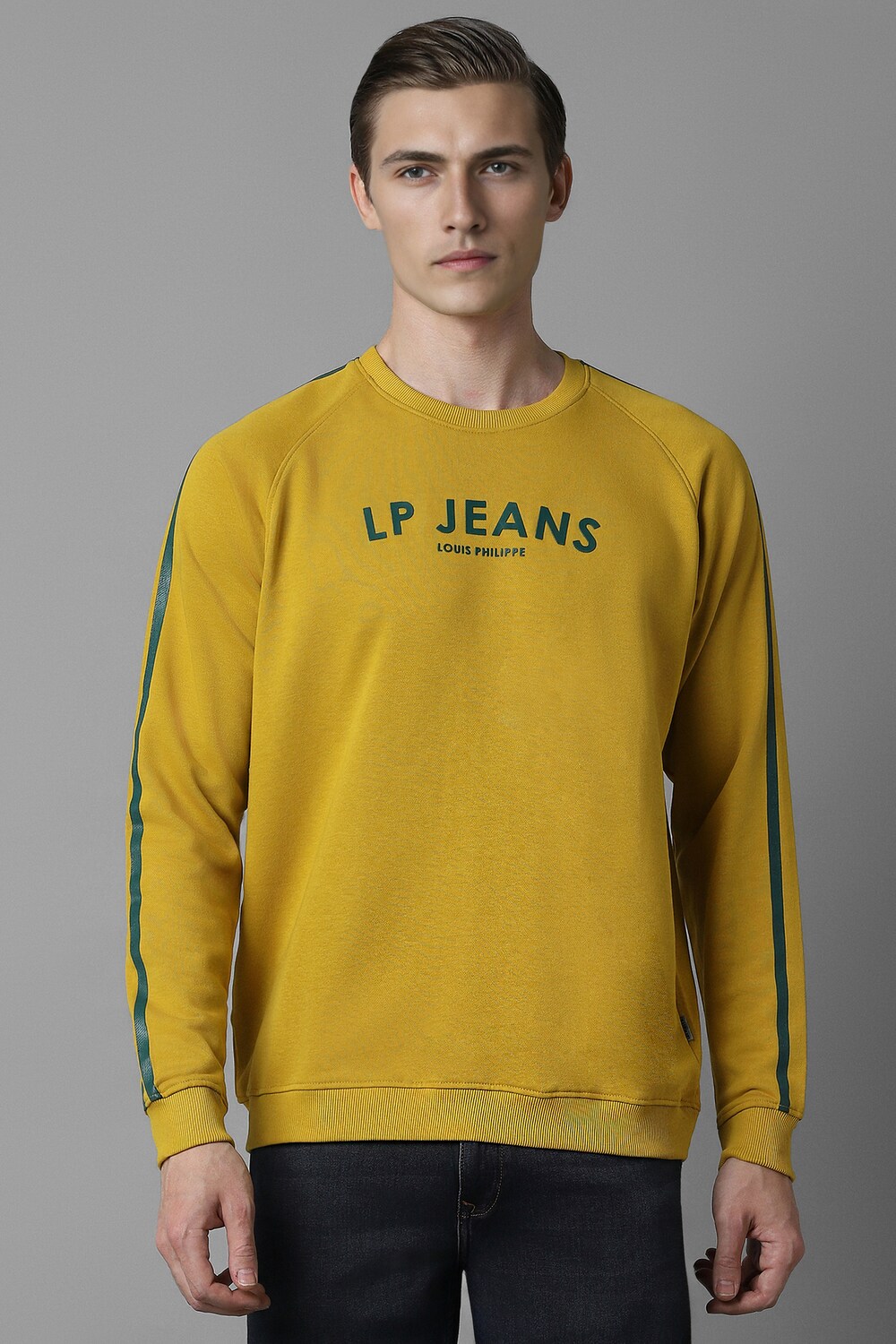 Men Casual Yellow Print Sweatshirt-Yellow