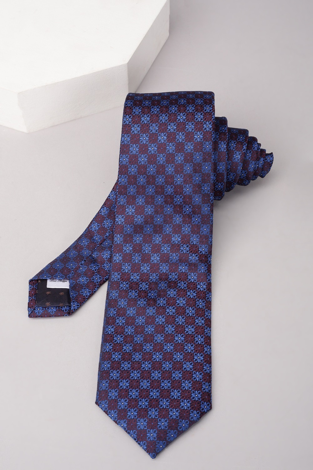 Men Blue Embroidered Tie-Blue