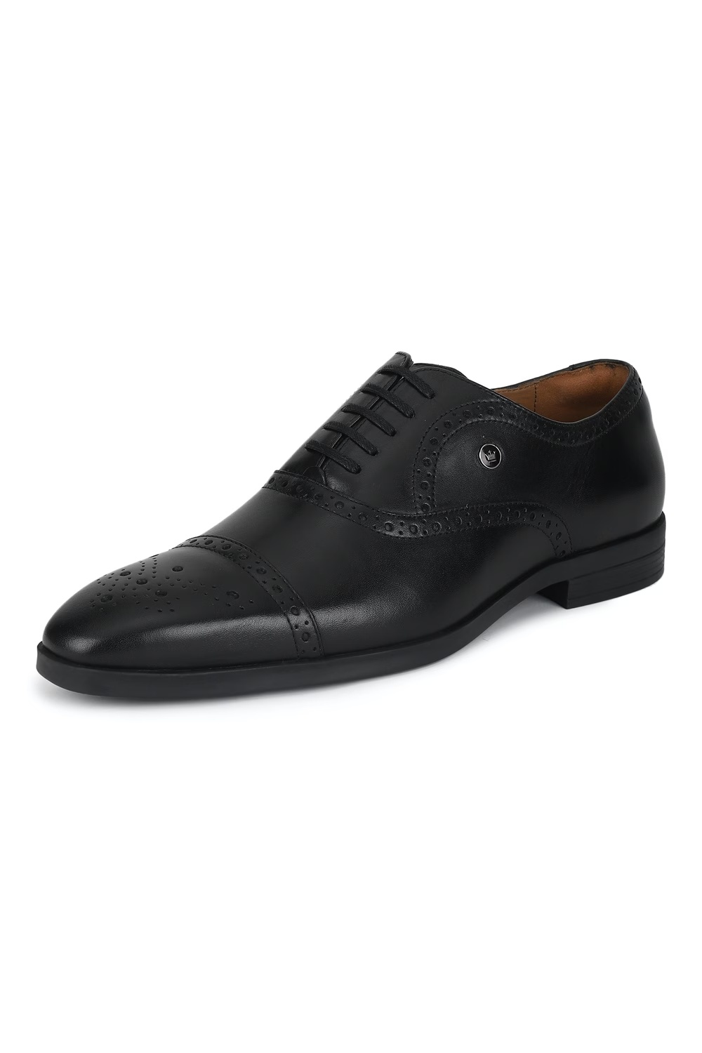 Men Black Leather Formal Shoes-Black