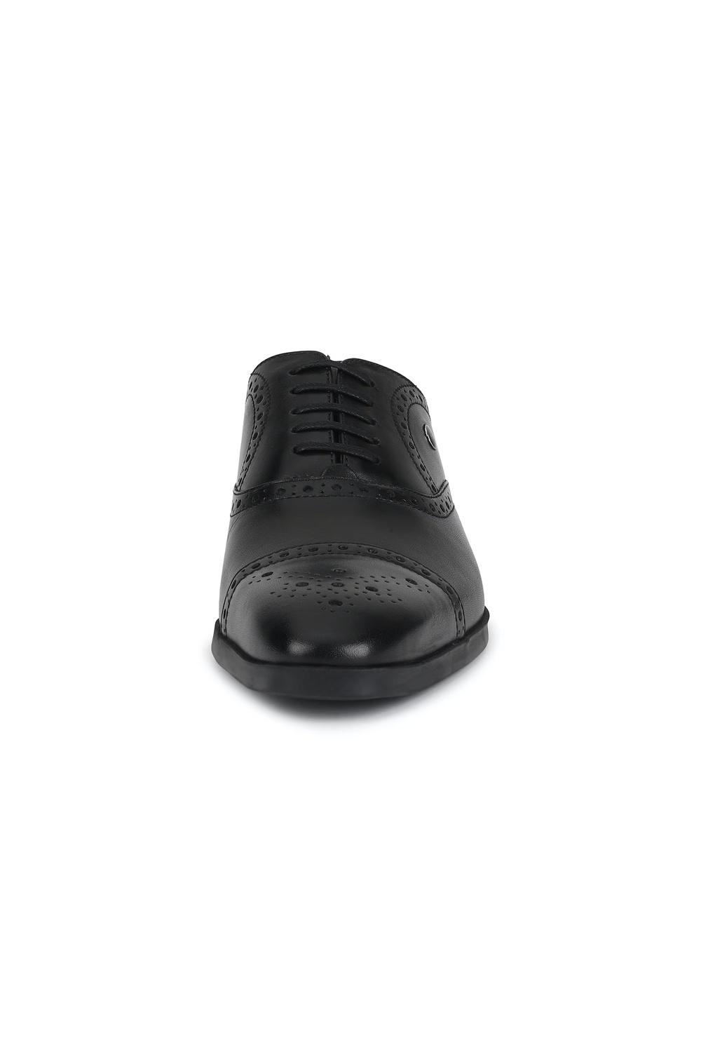 Men Black Leather Formal Shoes-Black