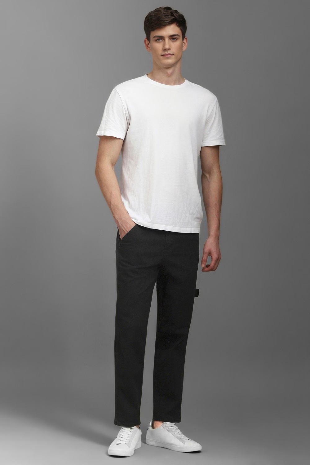 Men Black Dark Slim Fit Jeans-Black