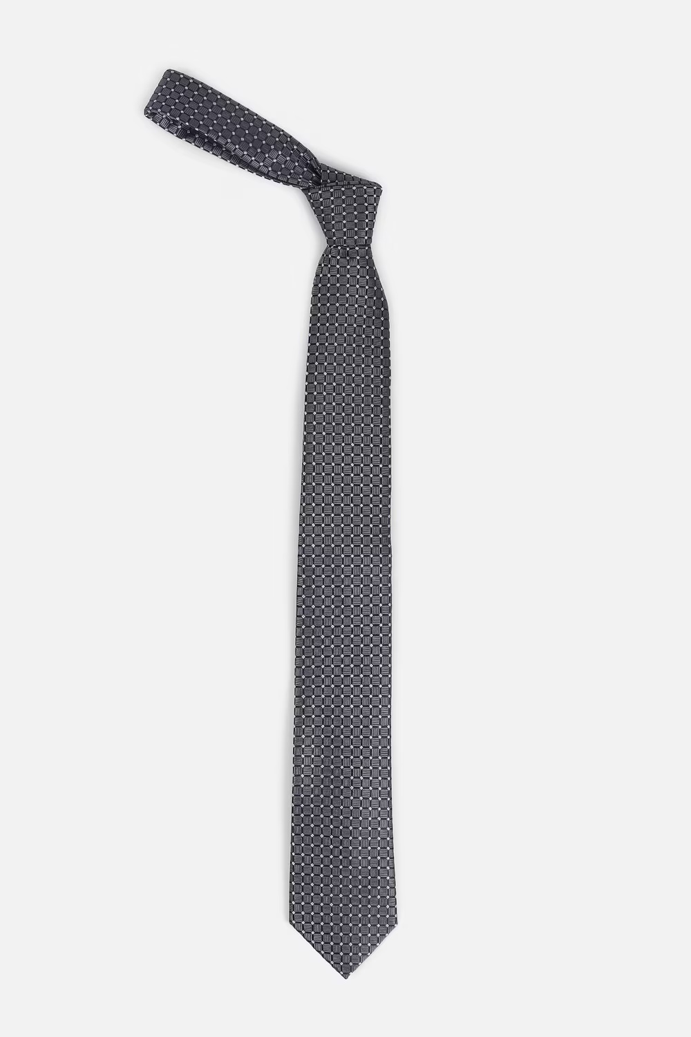 Men Grey Embroidered Tie-Grey