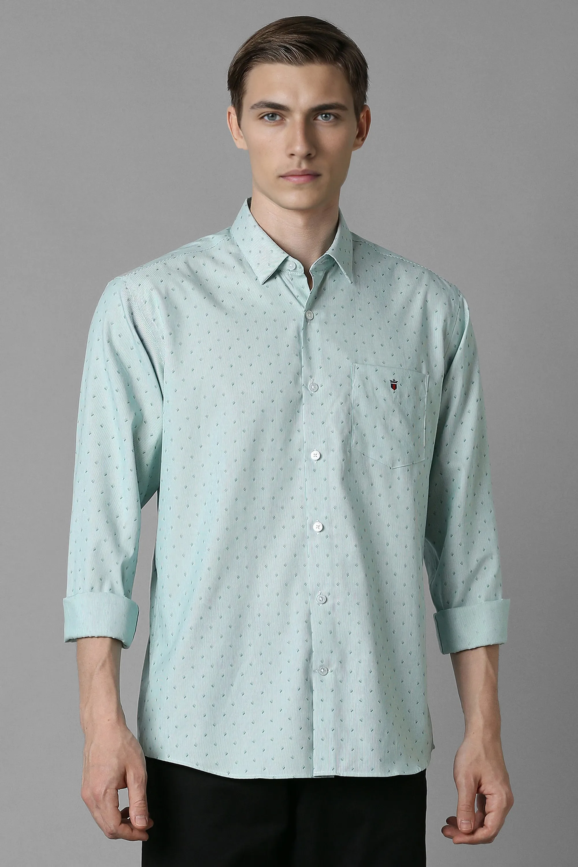 Men Blue Slim Fit Stripe Full Sleeves Casual Shirt-Blue