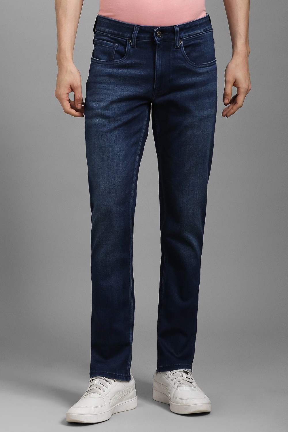 Men Blue Mid Slim Fit Jeans-Blue