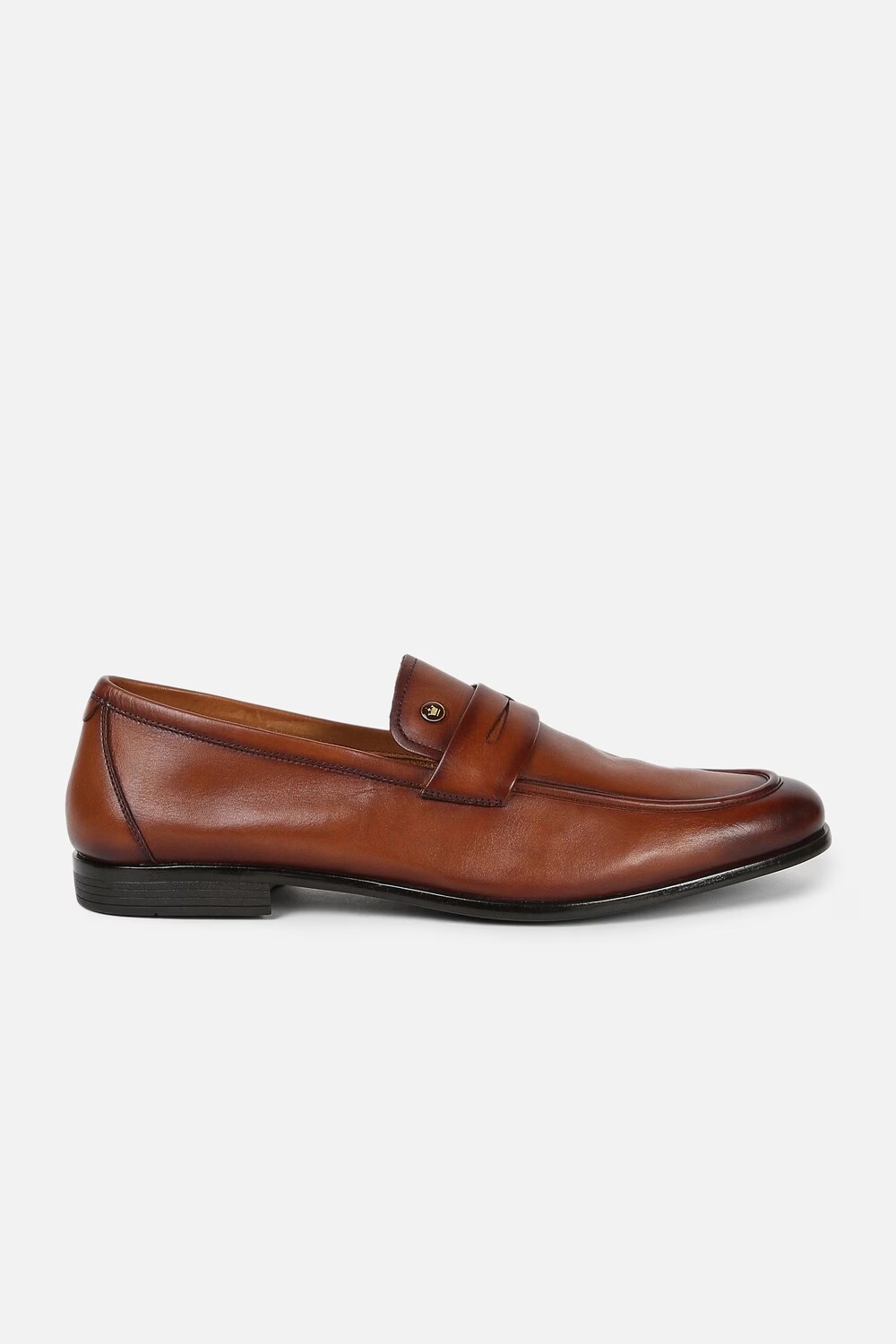 Men Traveller Leather Tan Slip On Shoes-Tan