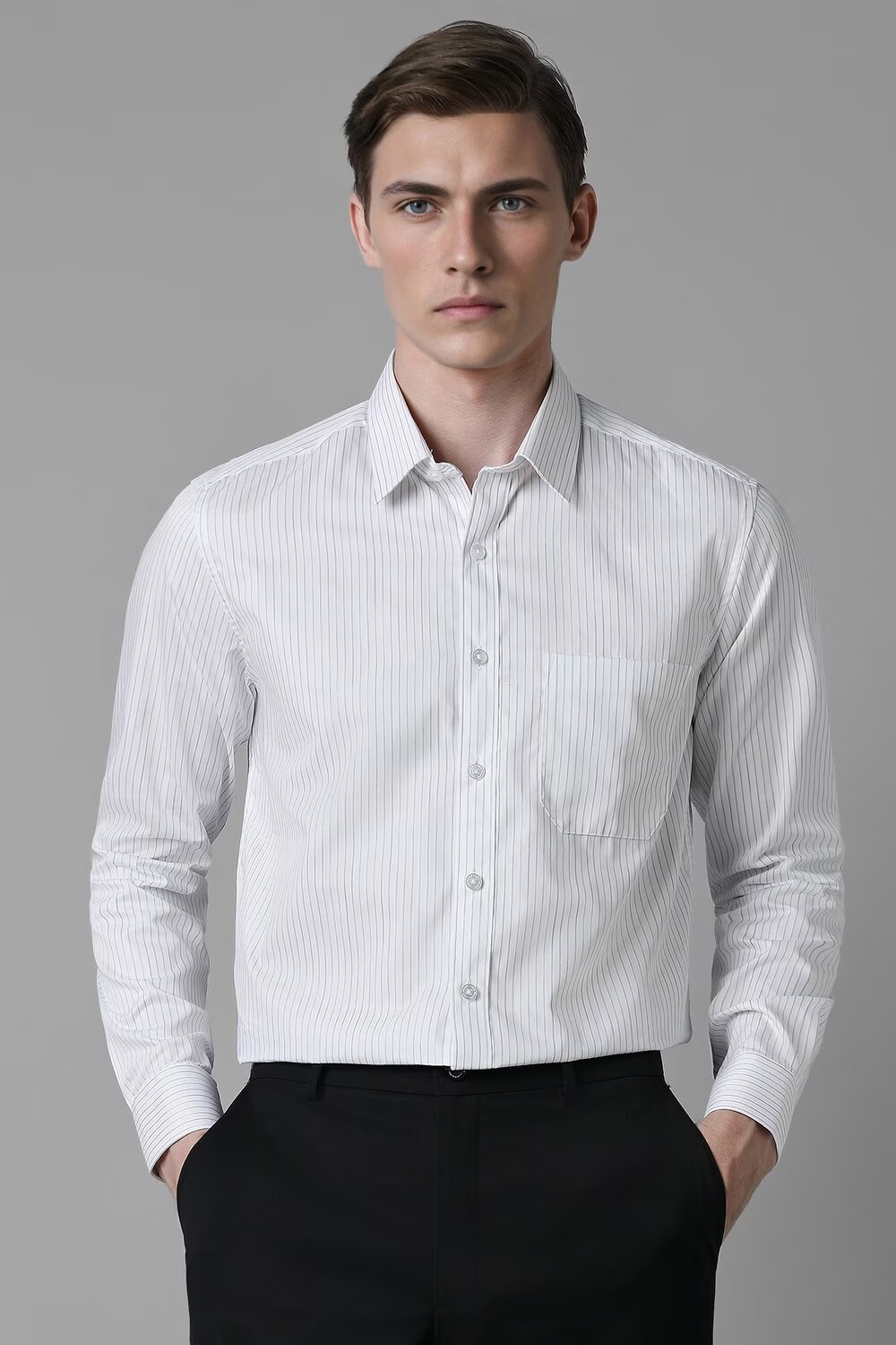 Men White Slim Fit Stripe Full Sleeves Formal Shirt-White 1 24326-men-white-slim-fit-stripe-full-sleeves-formal-shirt-white-1.jpg